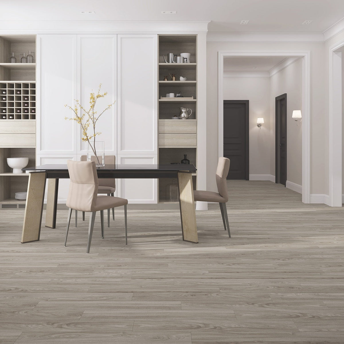 Lucida USA PresCore Toasted Gray 12-mil x 6-in W x 36-in L Waterproof Glue Down Luxury Vinyl Plank Flooring (54-sq ft/ Carton)