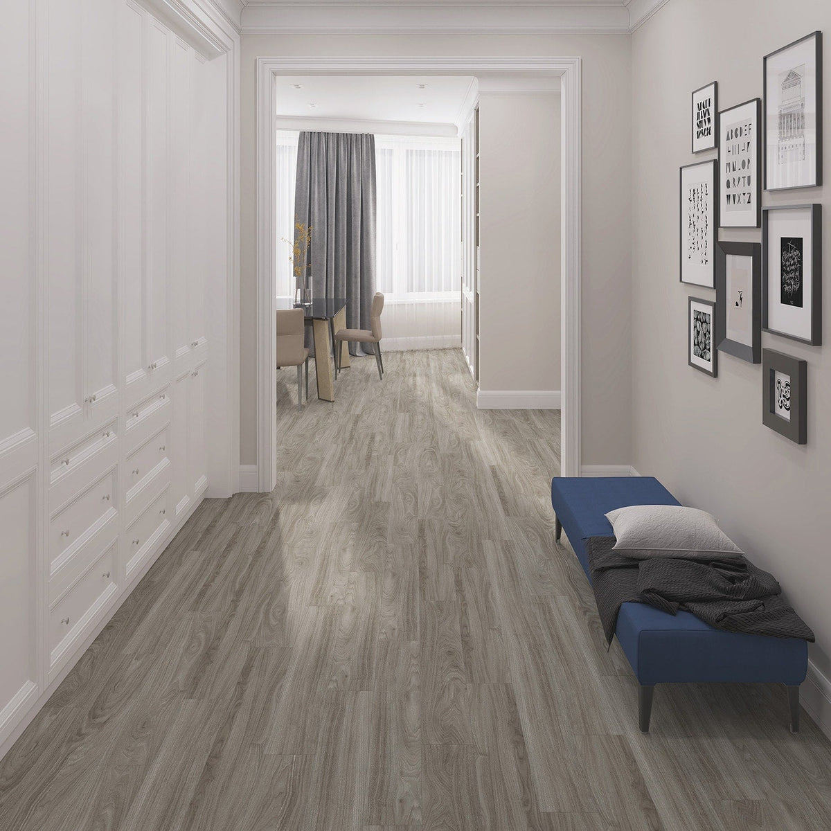 Lucida USA PresCore Toasted Gray 12-mil x 6-in W x 36-in L Waterproof Glue Down Luxury Vinyl Plank Flooring (54-sq ft/ Carton)