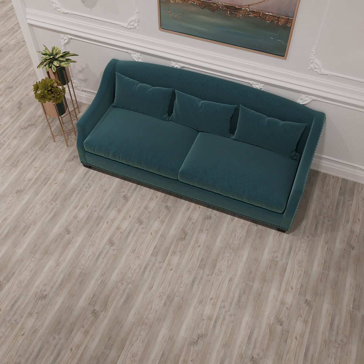 Lucida USA (Sample) PresCore Clay Brown Wood Look 12-mil Water Resistant Glue Down Vinyl Tile