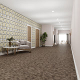 Lucida USA Oak Block Brown Patterned Look 28-mil x 12-in W x 24-in L Waterproof Glue Down Luxury Vinyl Tile Flooring (36-sq ft/ Carton)