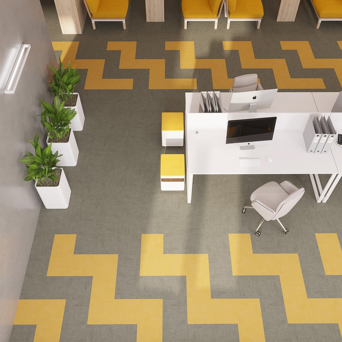 Lucida USA Daffodil Yellow Patterned Look 28-mil x 12-in W x 24-in L Waterproof Glue Down Luxury Vinyl Tile Flooring (36-sq ft/ Carton)