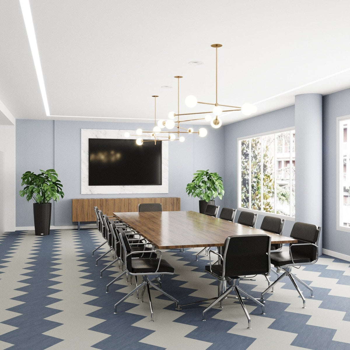 Lucida USA Cornflowe Blue Patterned Look 28-mil x 12-in W x 24-in L Waterproof Glue Down Luxury Vinyl Tile Flooring (36-sq ft/ Carton)