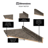 VT Dimensions Wilsonart 6-ft Toffee di Pesco Radiance Left-Hand Miter-Cut Laminate Kitchen Countertop with Integrated Backsplash