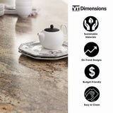VT Dimensions Formica 10-ft Lapidus Brown FX Radiance Straight Laminate Kitchen Countertop with Integrated Backsplash