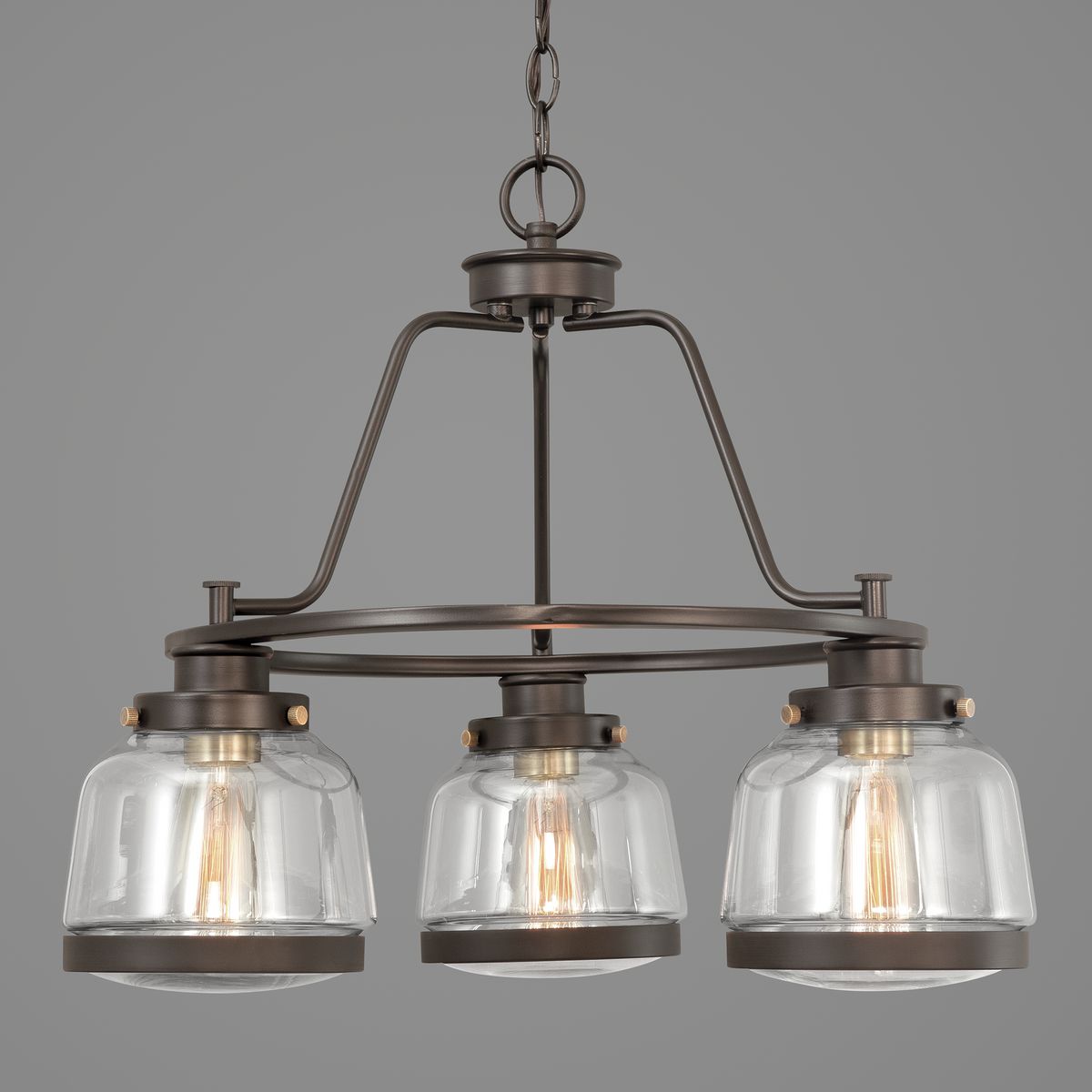 Progress Lighting Judson 3-Light Antique Bronze Farmhouse Chandelier