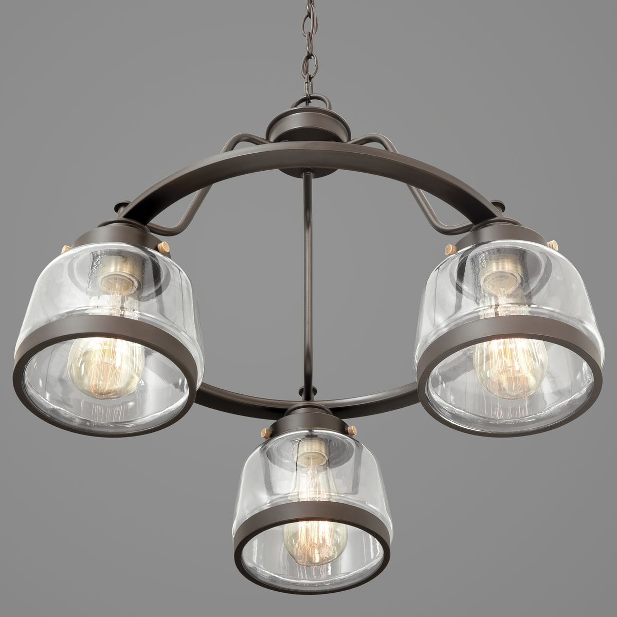 Progress Lighting Judson 3-Light Antique Bronze Farmhouse Chandelier