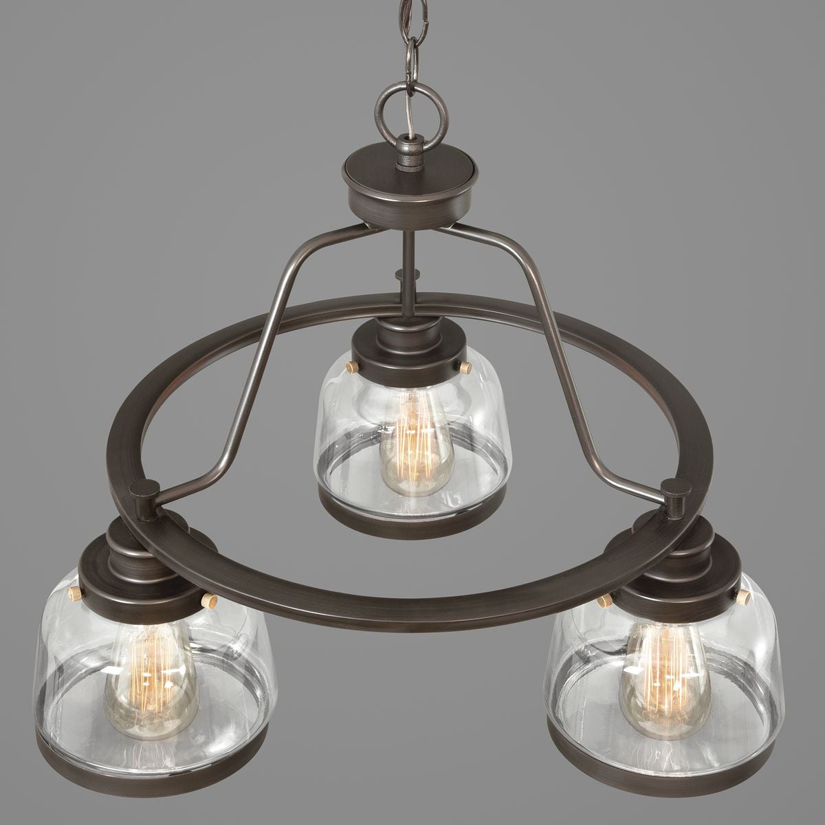 Progress Lighting Judson 3-Light Antique Bronze Farmhouse Chandelier