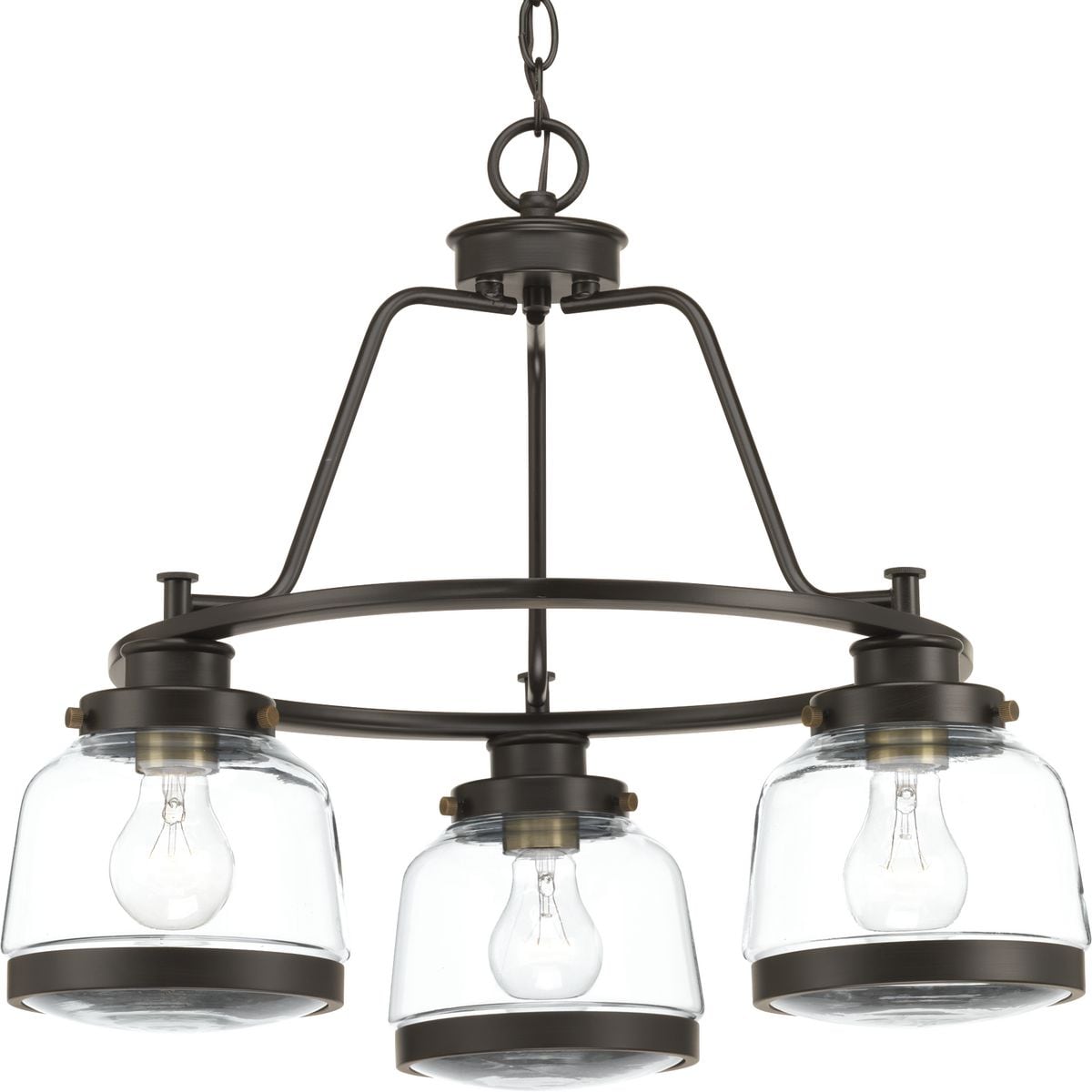 Progress Lighting Judson 3-Light Antique Bronze Farmhouse Chandelier