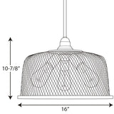 Progress Lighting Tilley 3-Light Brushed Nickel Industrial Drum Medium Hanging Pendant Light