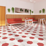 Lucida USA Berry Red Solid 28-mil x 9-in W x 10-in L Waterproof Glue Down Luxury Vinyl Tile Flooring (12.25-sq ft/ Carton)
