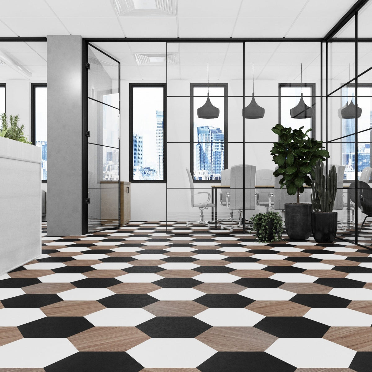 Lucida USA Pure Black Solid 28-mil x 9-in W x 10-in L Waterproof Glue Down Luxury Vinyl Tile Flooring (12.25-sq ft/ Carton)