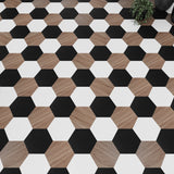 Lucida USA Pure Black Solid 28-mil x 9-in W x 10-in L Waterproof Glue Down Luxury Vinyl Tile Flooring (12.25-sq ft/ Carton)