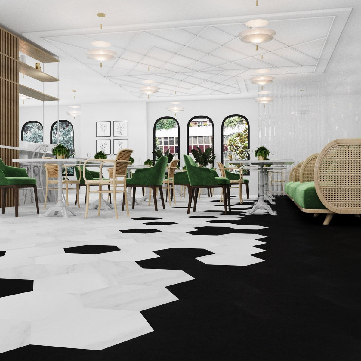 Lucida USA Blanco Ibiza Black Stone Look 28-mil x 9-in W x 10-in L Waterproof Glue Down Luxury Vinyl Tile Flooring (12.25-sq ft/ Carton)
