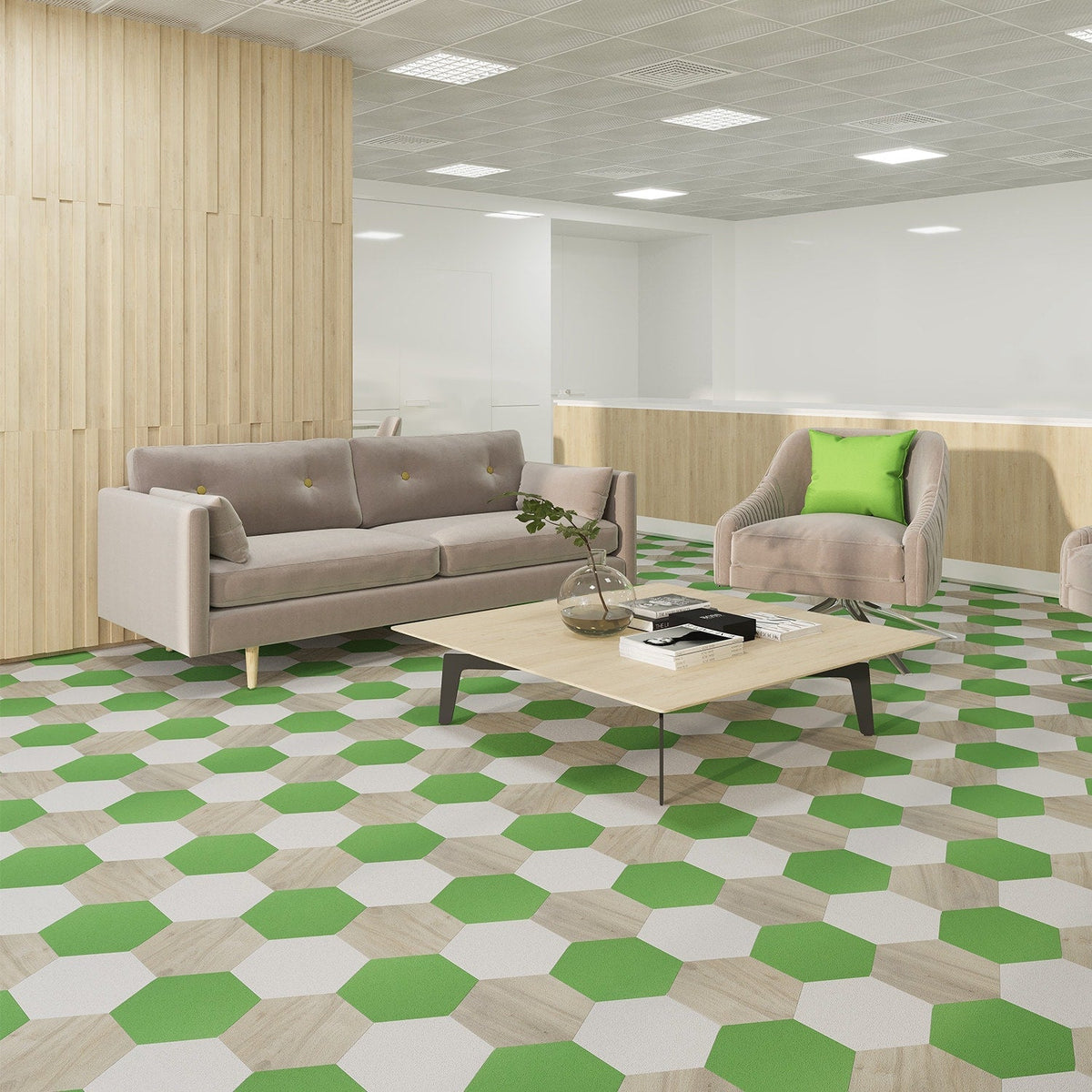 Lucida USA Sprout Green Solid 28-mil x 9-in W x 10-in L Waterproof Glue Down Luxury Vinyl Tile Flooring (12.25-sq ft/ Carton)