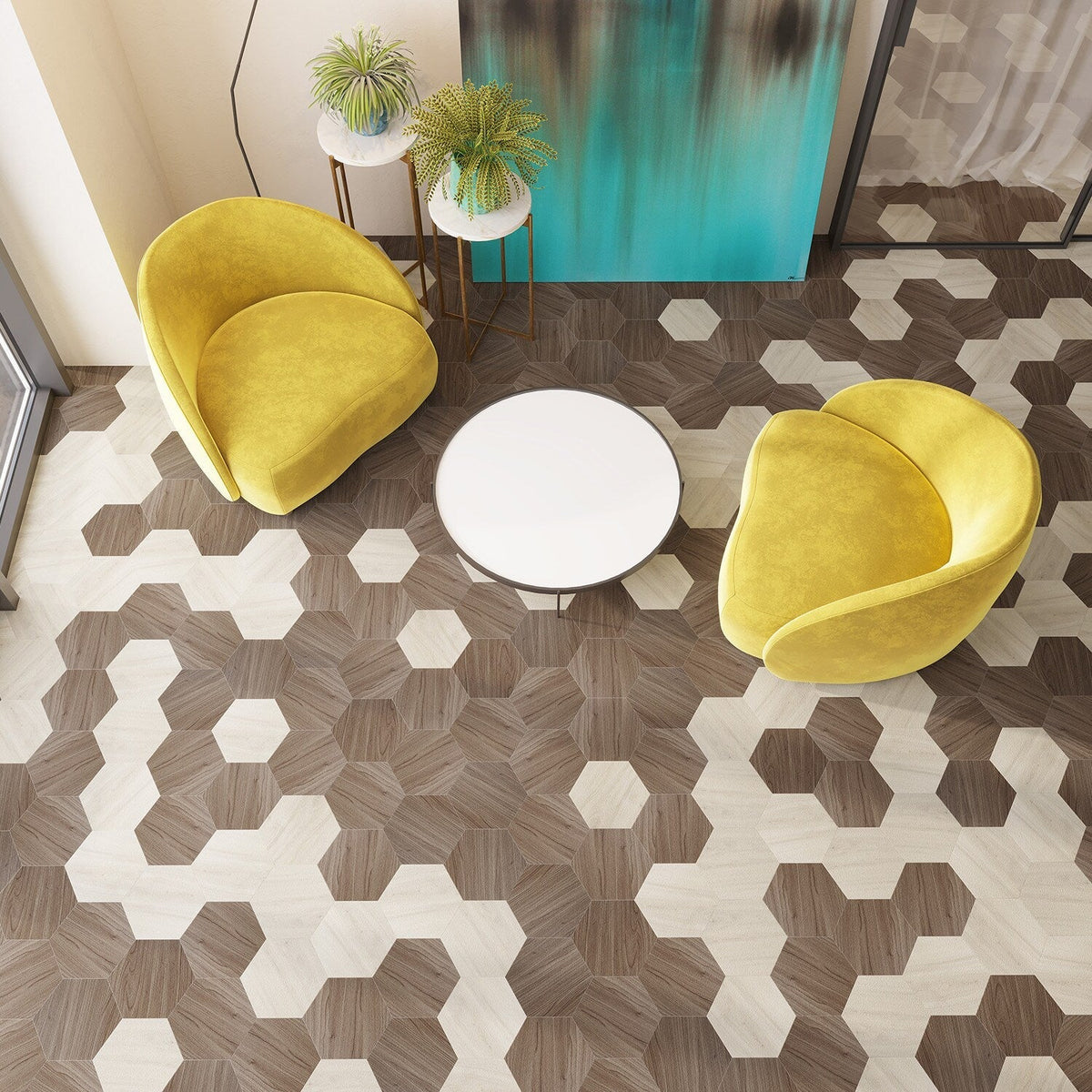 Lucida USA Hickory Brown Wood Look 28-mil x 9-in W x 10-in L Waterproof Glue Down Luxury Vinyl Tile Flooring (12.25-sq ft/ Carton)