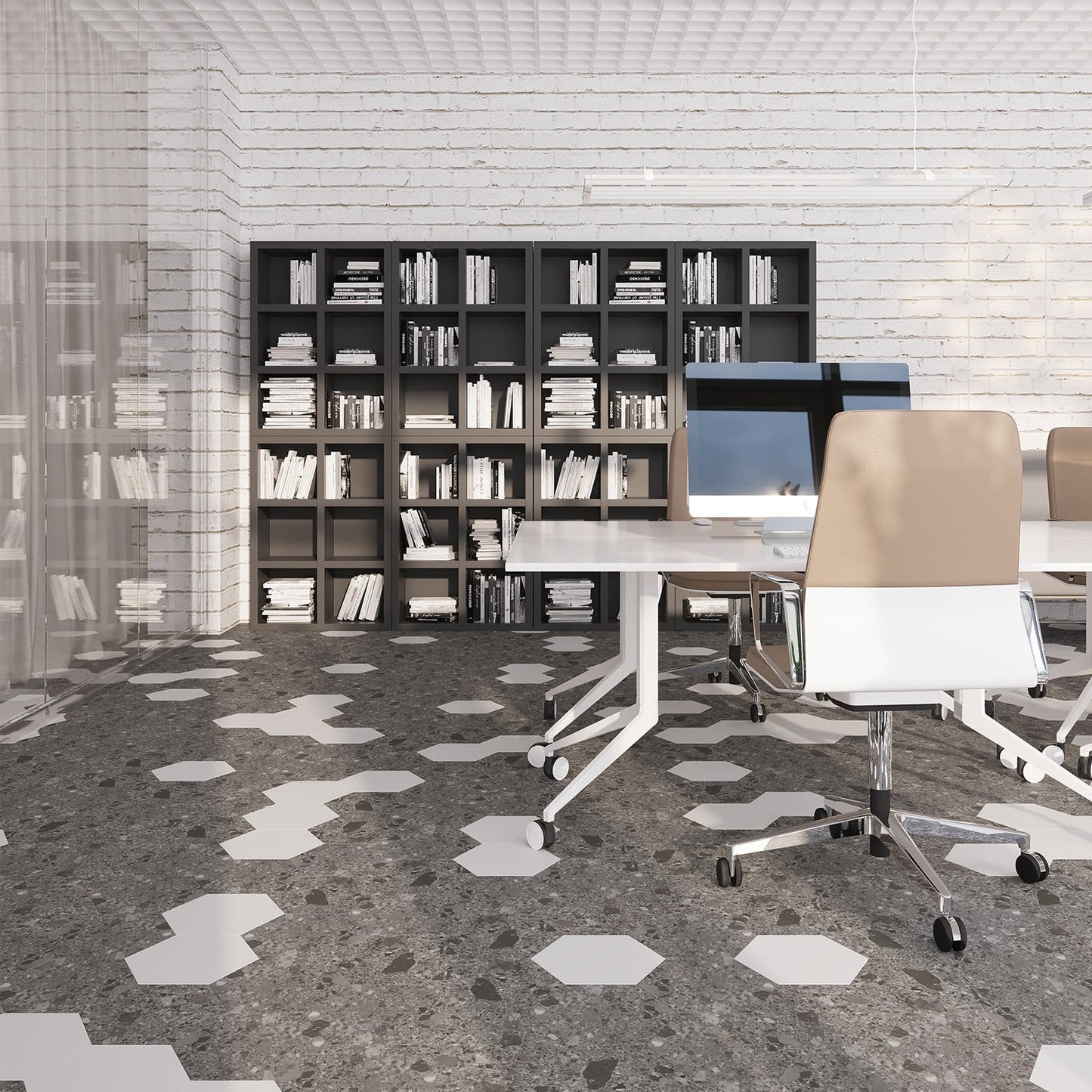Lucida USA MosaiCore Charcoal Quartz 9-in x 9-in Waterproof Luxury Vinyl Tile Flooring, 28-mil Wear Layer (12.25-sq ft Carton)