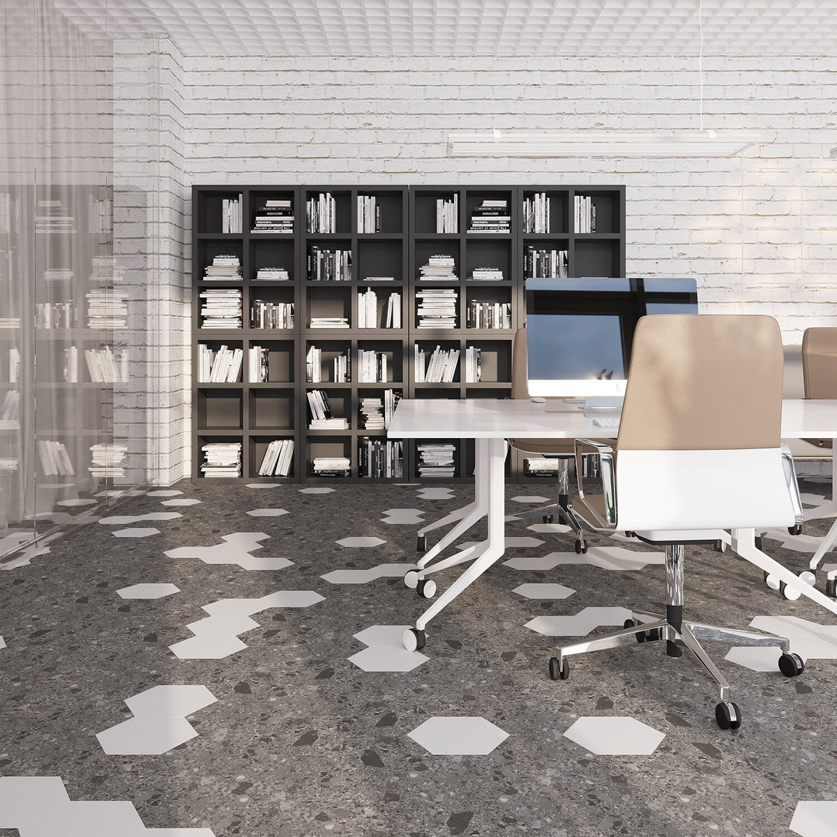 Lucida USA Charcoal Quartz Gray Stone Look 28-mil x 9-in W x 10-in L Waterproof Glue Down Luxury Vinyl Tile Flooring (12.25-sq ft/ Carton)