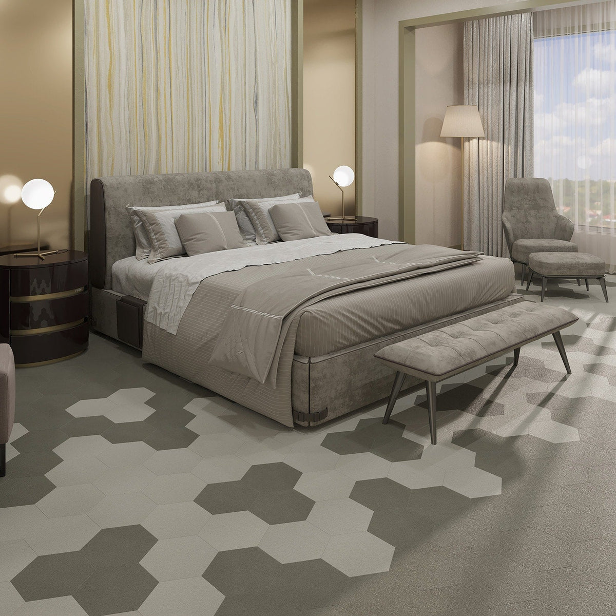 Lucida USA MosaiCore Pewter 9-in x 9-in Waterproof Luxury Vinyl Tile Flooring, 28-mil Wear Layer (12.25-sq ft Carton)