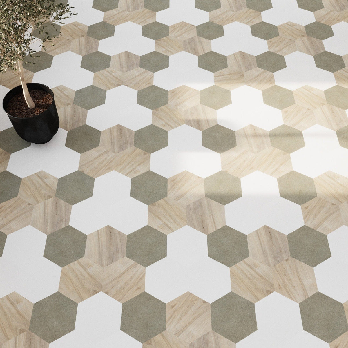 Lucida USA MosaiCore Snow 9-in x 9-in Waterproof Luxury Vinyl Tile Flooring, 28-mil Wear Layer (12.25-sq ft Carton)
