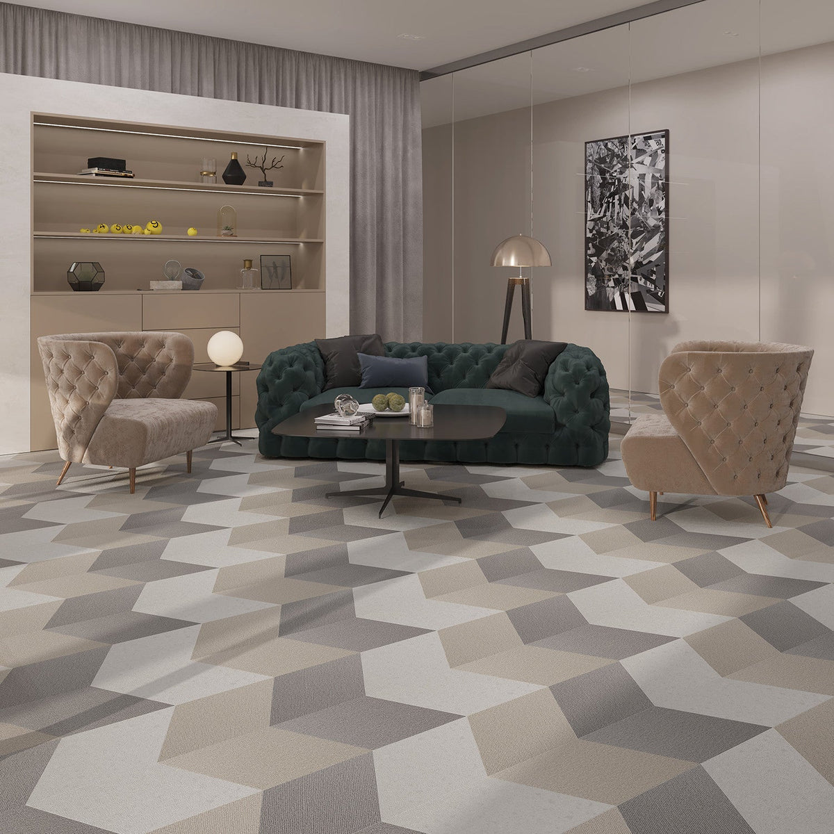 Lucida USA Seashell Braid Brown Patterned Look 28-mil x 10-in W x 16-in L Waterproof Glue Down Luxury Vinyl Tile Flooring (15.15-sq ft/ Carton)