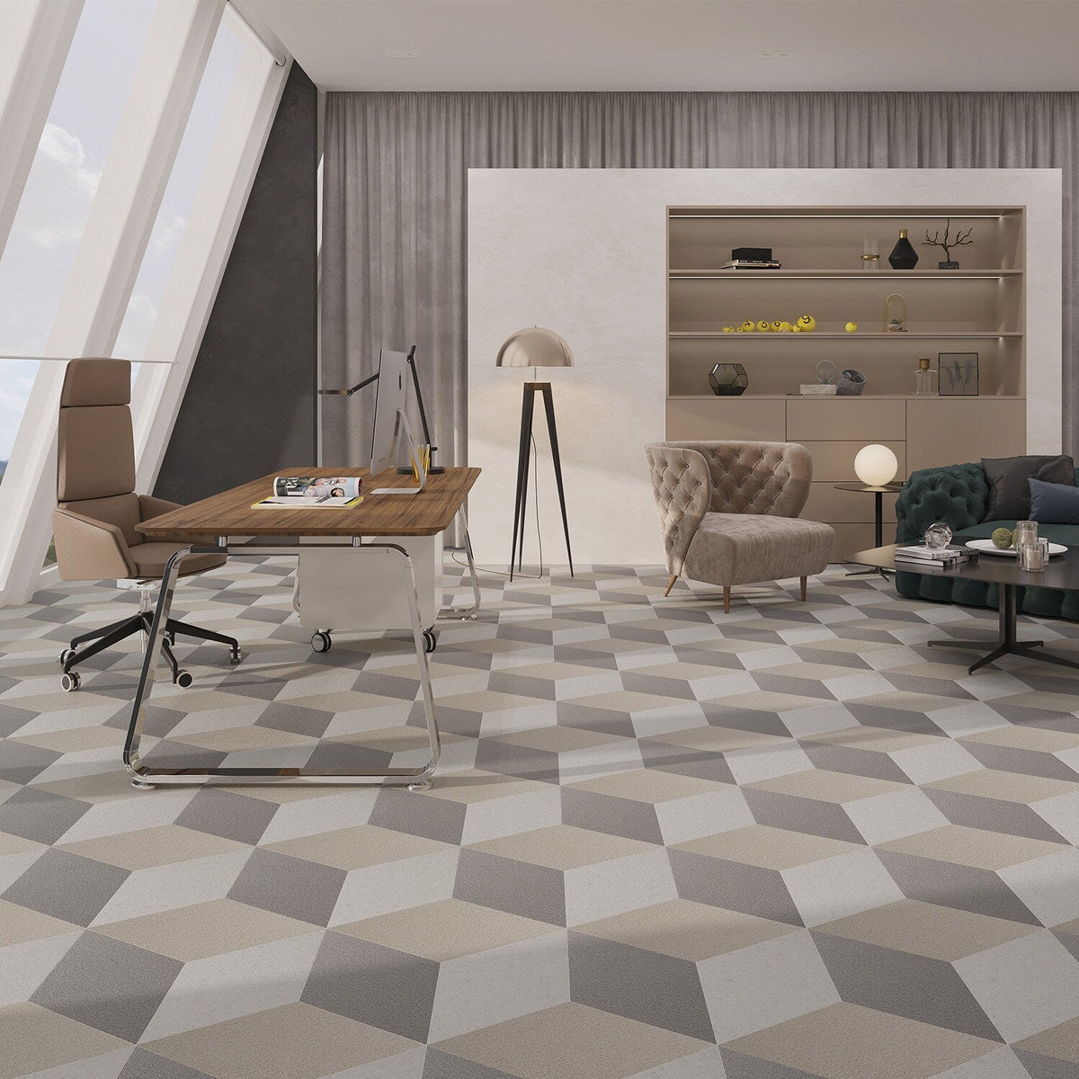 Lucida USA Seashell Braid Brown Patterned Look 28-mil x 10-in W x 16-in L Waterproof Glue Down Luxury Vinyl Tile Flooring (15.15-sq ft/ Carton)