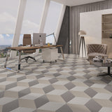 Lucida USA Pumice Braid Gray Patterned Look 28-mil x 10-in W x 16-in L Waterproof Glue Down Luxury Vinyl Tile Flooring (15.15-sq ft/ Carton)
