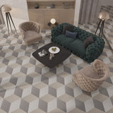Lucida USA Pumice Braid Gray Patterned Look 28-mil x 10-in W x 16-in L Waterproof Glue Down Luxury Vinyl Tile Flooring (15.15-sq ft/ Carton)