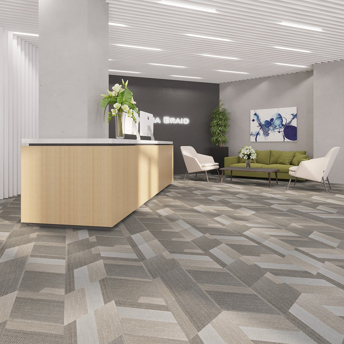 Lucida USA Sahara Braid Gray Patterned Look 28-mil x 10-in W x 16-in L Waterproof Glue Down Luxury Vinyl Tile Flooring (15.15-sq ft/ Carton)