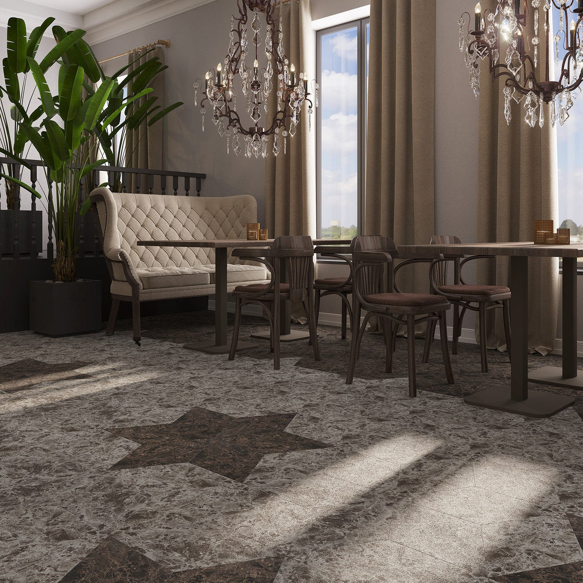 Lucida USA Celestial Stone Gray Stone Look 28-mil x 10-in W x 16-in L Waterproof Glue Down Luxury Vinyl Tile Flooring (15.15-sq ft/ Carton)