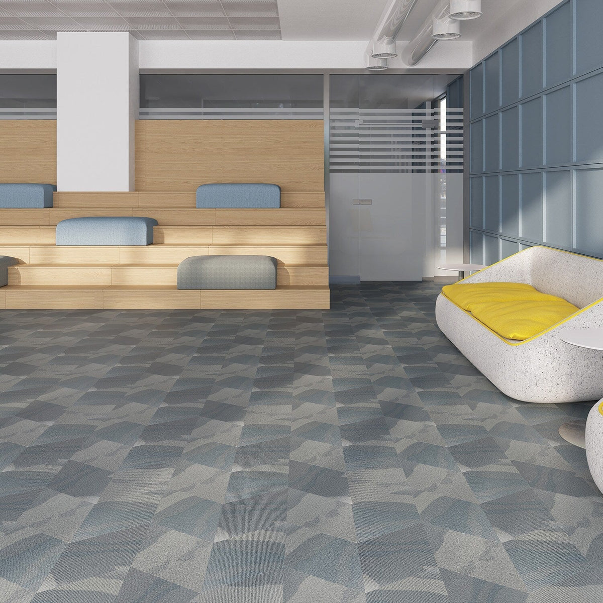 Lucida USA Twilight Braid Blue Patterned Look 28-mil x 10-in W x 16-in L Waterproof Glue Down Luxury Vinyl Tile Flooring (15.15-sq ft/ Carton)
