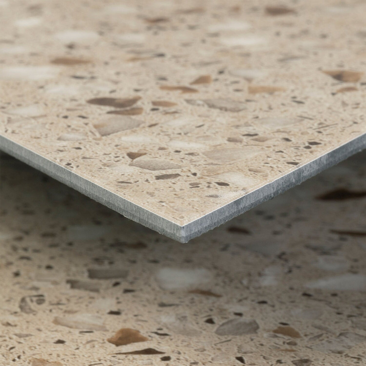 Lucida USA Desert Rock Brown Stone Look 28-mil x 10-in W x 16-in L Waterproof Glue Down Luxury Vinyl Tile Flooring (15.15-sq ft/ Carton)