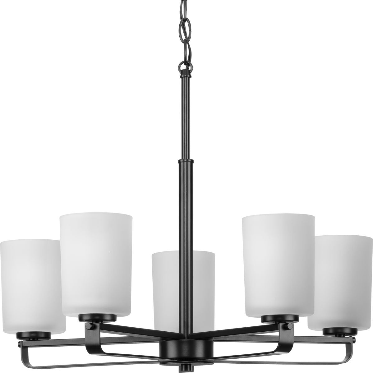 Progress Lighting League 5-Light Matte Black Farmhouse Chandelier