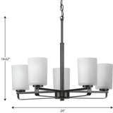 Progress Lighting League 5-Light Matte Black Farmhouse Chandelier