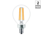 Philips 40-Watt Equivalent G16.5 LED Light Bulb Soft White Globe (2-Pack)
