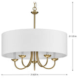 Progress Lighting Drum Shade 5-Light Brushed Bronze Traditional Chandelier