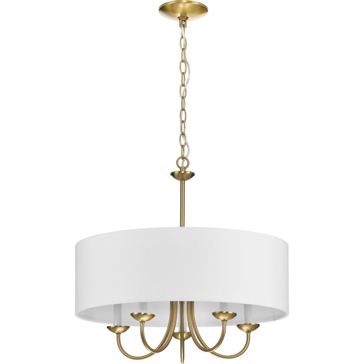 Progress Lighting Drum Shade 5-Light Brushed Bronze Traditional Chandelier