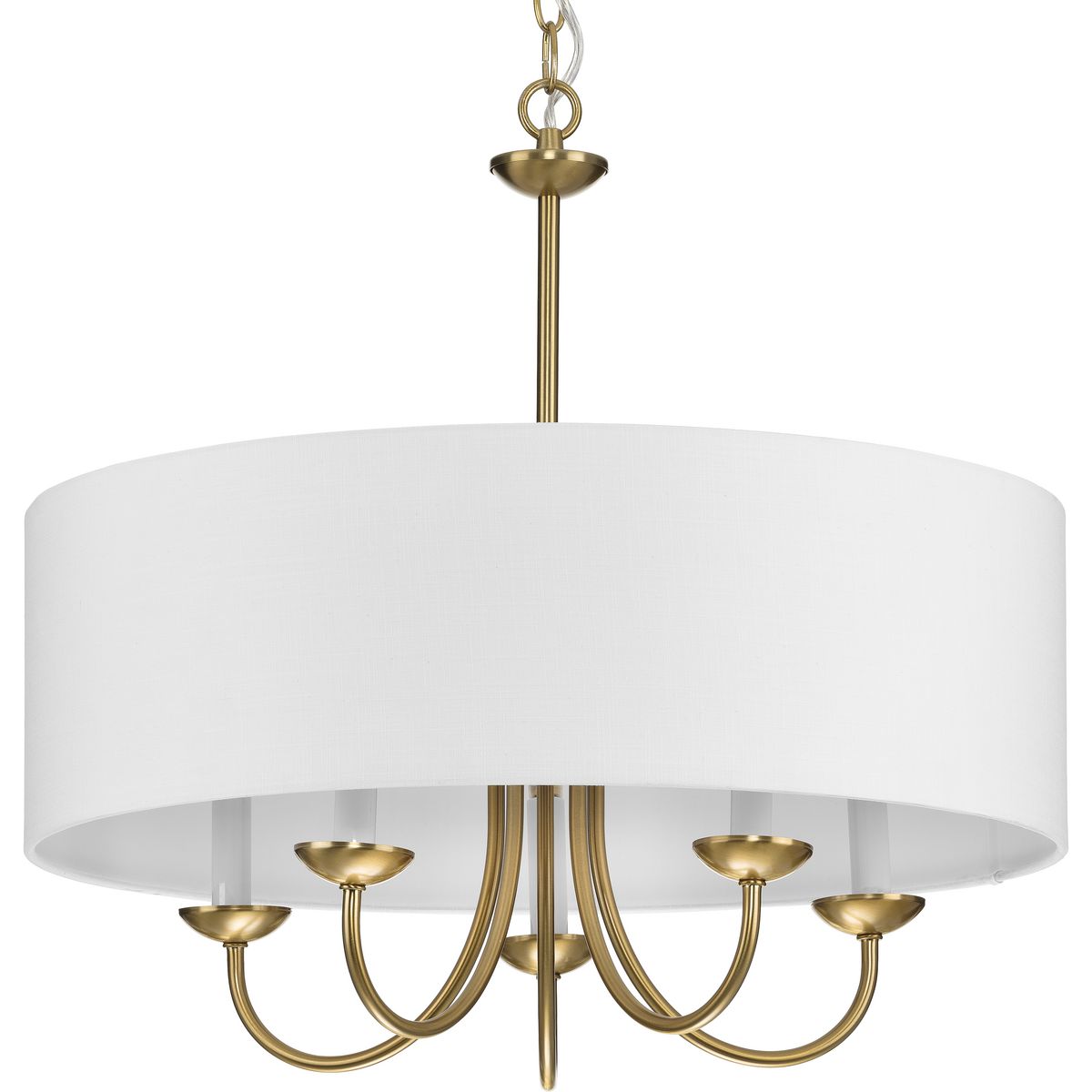 Progress Lighting Drum Shade 5-Light Brushed Bronze Traditional Chandelier