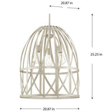 Progress Lighting Chastain 3-Light Brushed Nickel Coastal Bell Medium Hanging Pendant Light