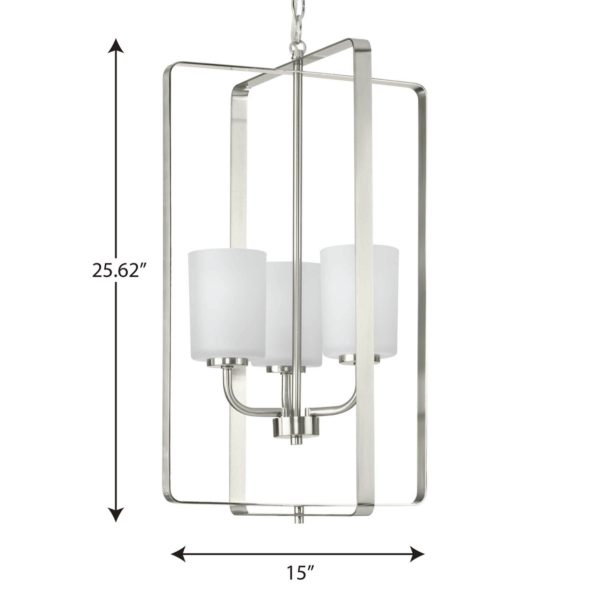 Progress Lighting League 3-Light Brushed Nickel Farmhouse Chandelier