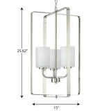 Progress Lighting League 3-Light Brushed Nickel Farmhouse Chandelier