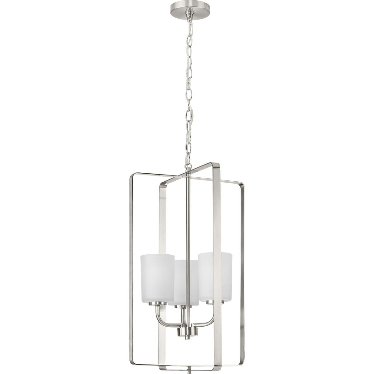 Progress Lighting League 3-Light Brushed Nickel Farmhouse Chandelier