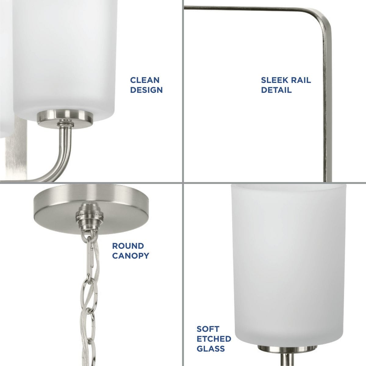 Progress Lighting League 3-Light Brushed Nickel Farmhouse Chandelier