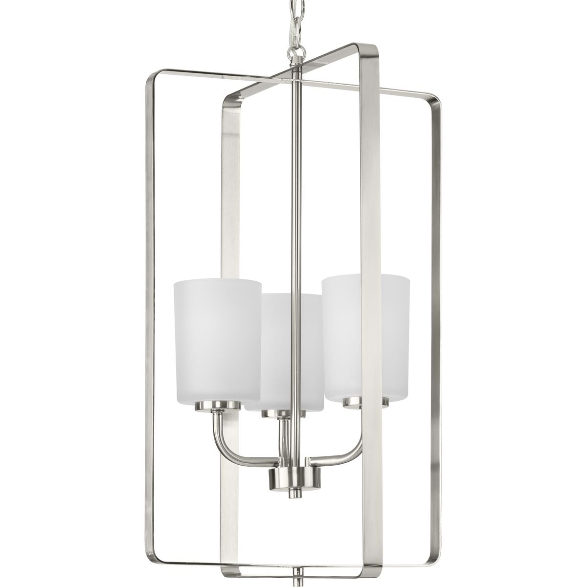 Progress Lighting League 3-Light Brushed Nickel Farmhouse Chandelier