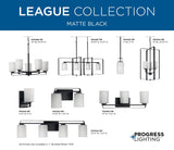 Progress Lighting League 5-Light Matte Black Farmhouse Chandelier