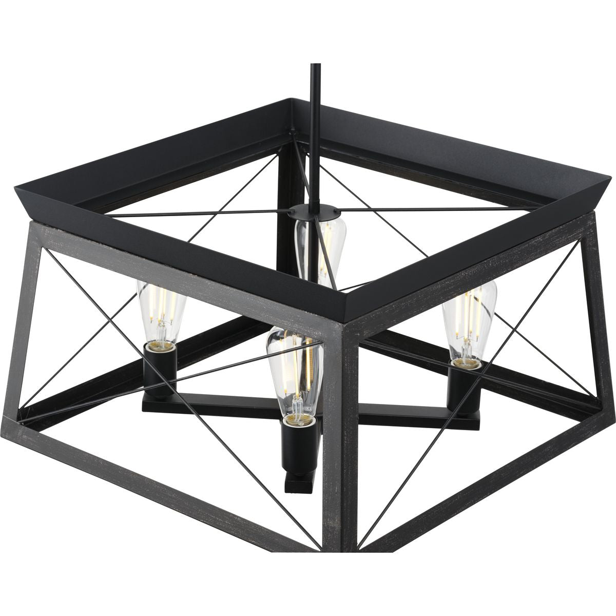 Progress Lighting Briarwood 4-Light Black Farmhouse Chandelier