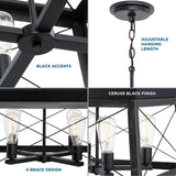 Progress Lighting Briarwood 4-Light Black Farmhouse Chandelier