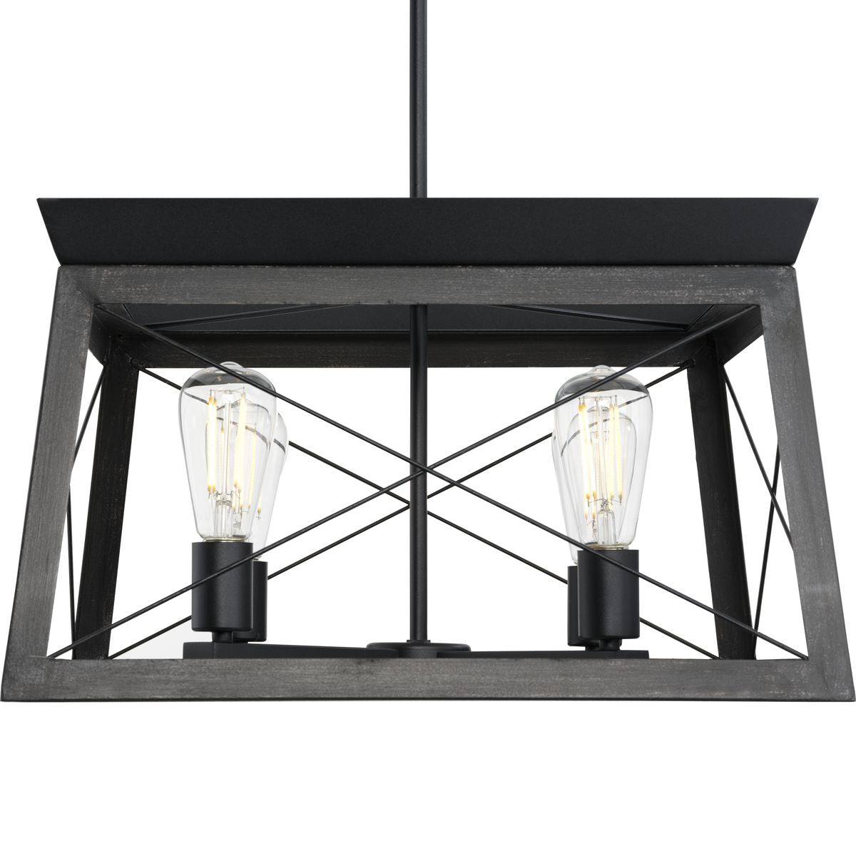 Progress Lighting Briarwood 4-Light Black Farmhouse Chandelier