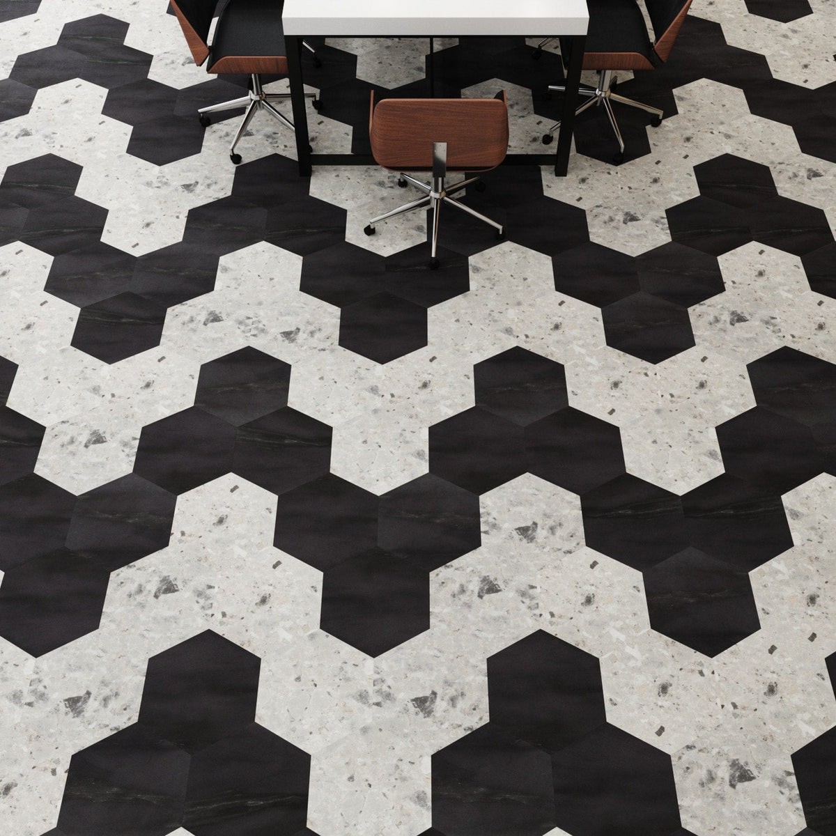 Lucida USA MosaiCore Bone Quartz 9-in x 9-in Waterproof Luxury Vinyl Tile Flooring, 28-mil Wear Layer (12.25-sq ft/Carton)