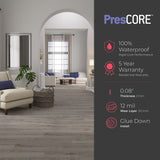 Lucida USA PresCore Straw Brown 12-mil x 6-in W x 36-in L Waterproof Glue Down Luxury Vinyl Plank Flooring (54-sq ft/ Carton)