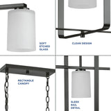 Progress Lighting League 4-Light Matte Black Farmhouse Chandelier